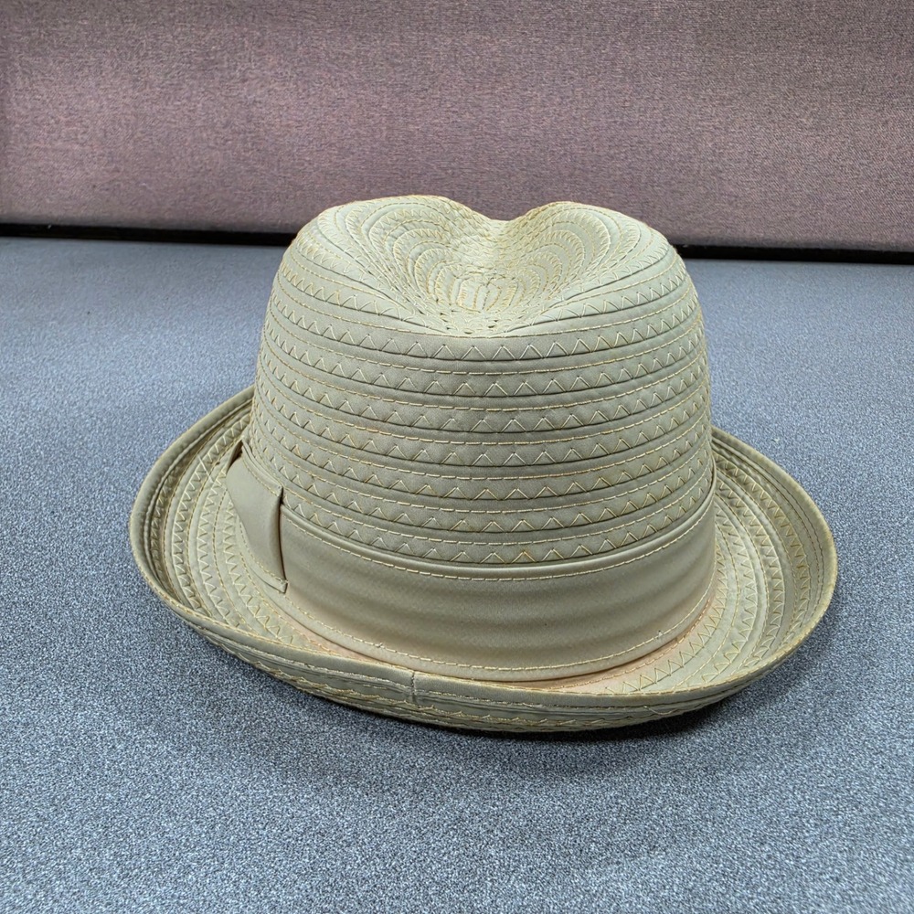 Stetson Pea Souper Fedora Hat Mens 7 1/8 Tan Excellent Vintage Stingy Brim Bow - Picture 5 of 8